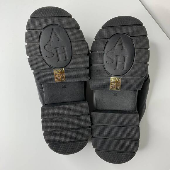 ASH Shilo Leather Platform Chunky Slide Sandal Womens Black US 8 - Picture 7 of 12